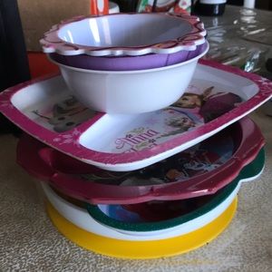 Set of Disney Princess Bowls and Plates Used